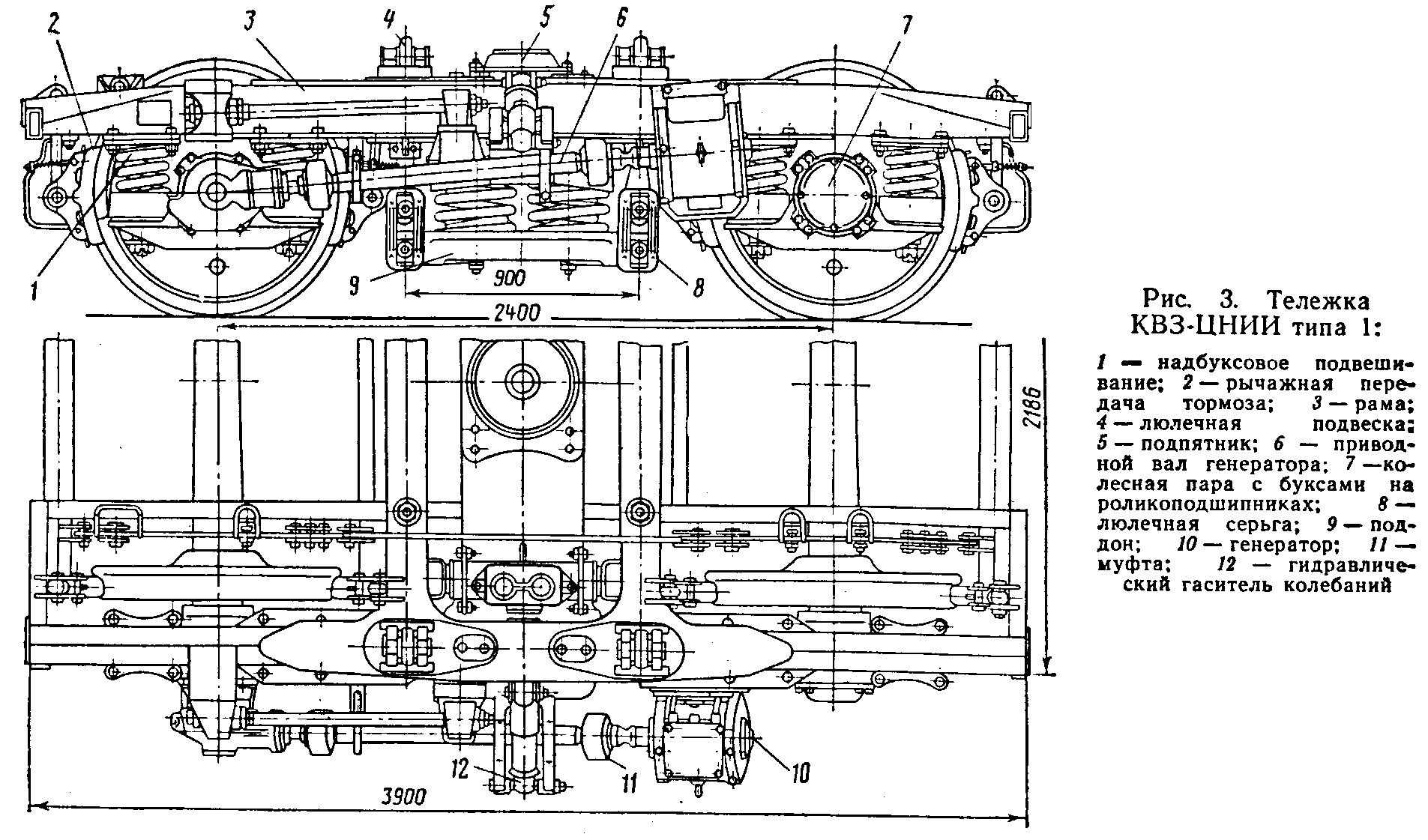 Схема тележки вагона